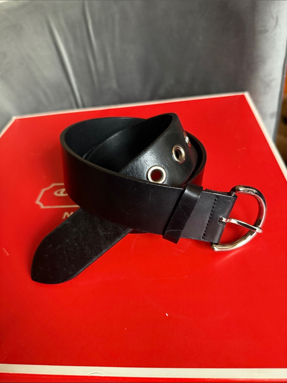 Coach Black Leather XL Soho Grommet 1.5” Belt